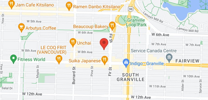 map of 501 1633 W 8TH AVENUE